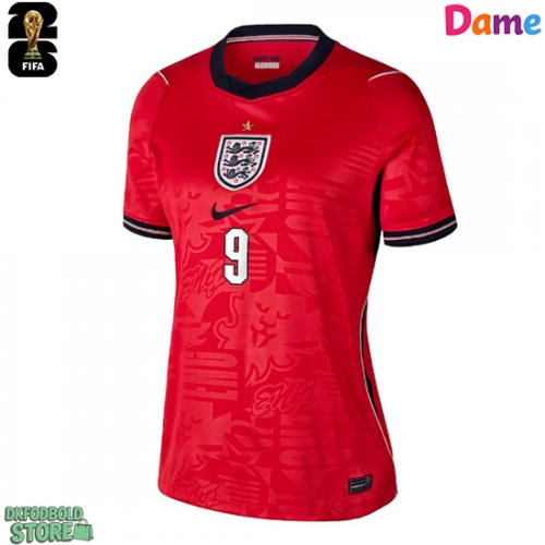 England Harry Kane #9 Replika Udebanetrøje Dame VM 2026 Kortærmet